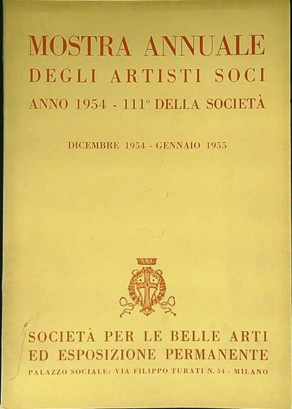 Mostra annuale degli artisti soci anno 1954 - copertina