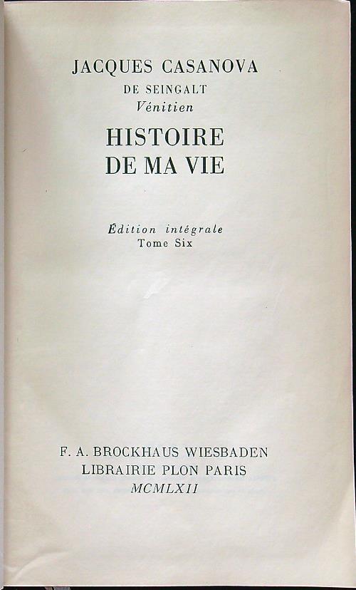 Histoire de ma vie XI/XII - copertina