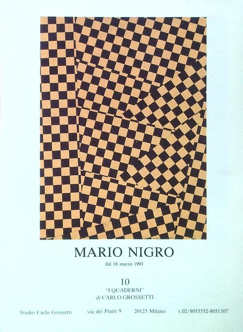 Mario Nigro. Dal 18 marzo 1993 - copertina