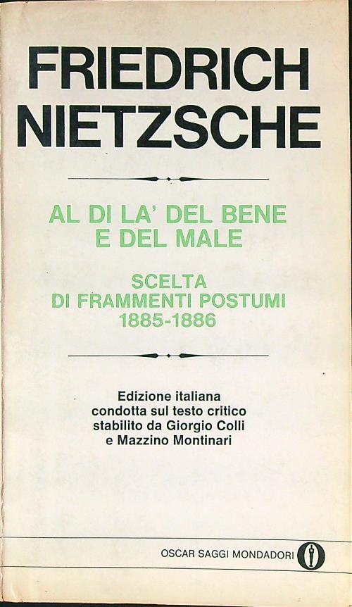 Al di là del bene e del male - copertina