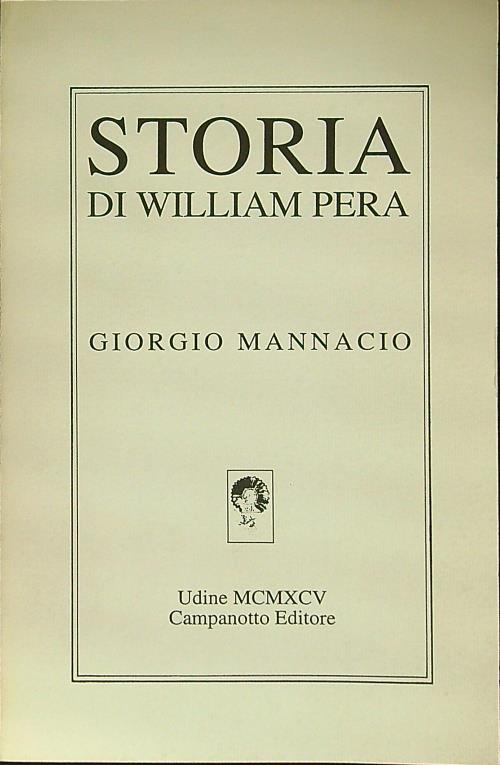 Storia di William Pera - Giorgio Mannacio - copertina