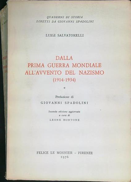 Dalla Prima Guerra Mondiale all'avvento del Nazismo - Luigi Salvatorelli - copertina