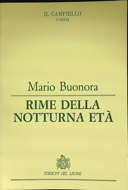 Rime della notturna età - Mario Buono - copertina