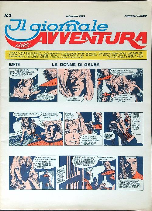 Il giornale dell'avventura n. 3/febbraio 1975 - copertina