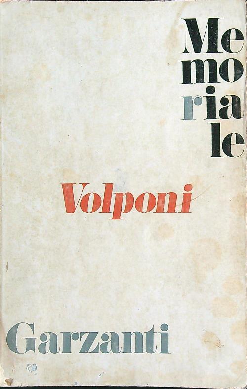 Memoriale - Paolo Volponi - copertina