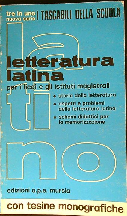 Letteratura latina - Giuseppe Marini - copertina