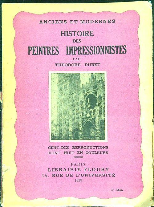 Histoire des peintres impressionnistes - copertina