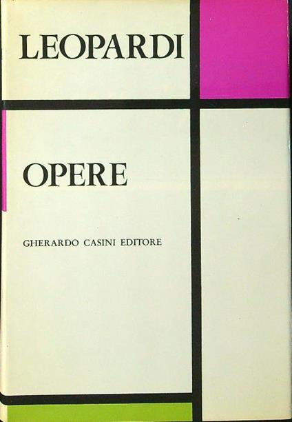 Opere - Giacomo Leopardi - copertina