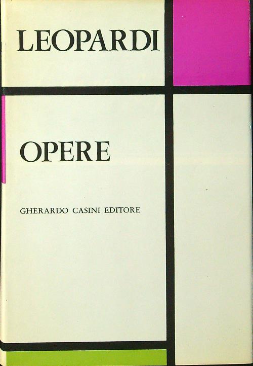 Opere - Giacomo Leopardi - copertina