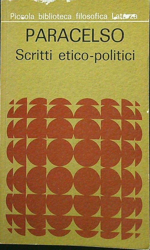 Scritti etico-politici - Paracelso - copertina