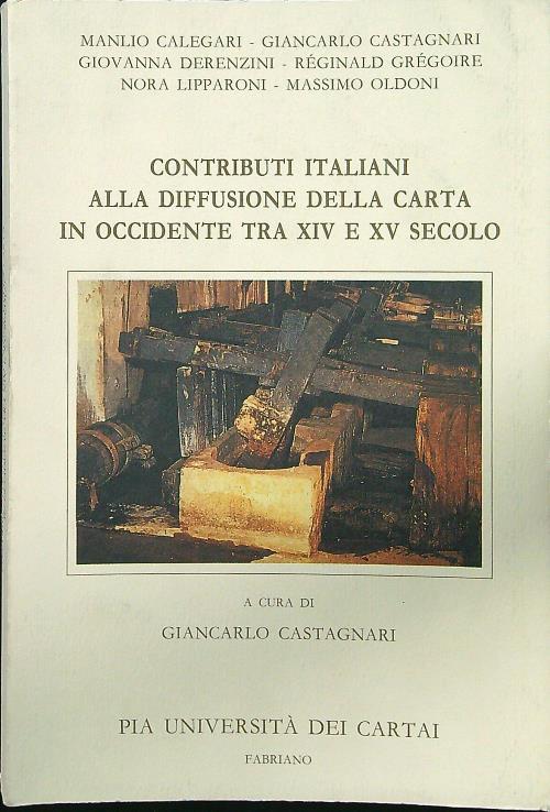 Contributi italiani alla diffusione della carta in occidente tra XIV e XV secolo - copertina