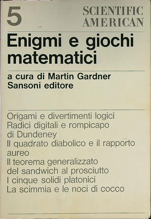 Enigmi e giochi matematici n. 5 - Martin Gardner - copertina