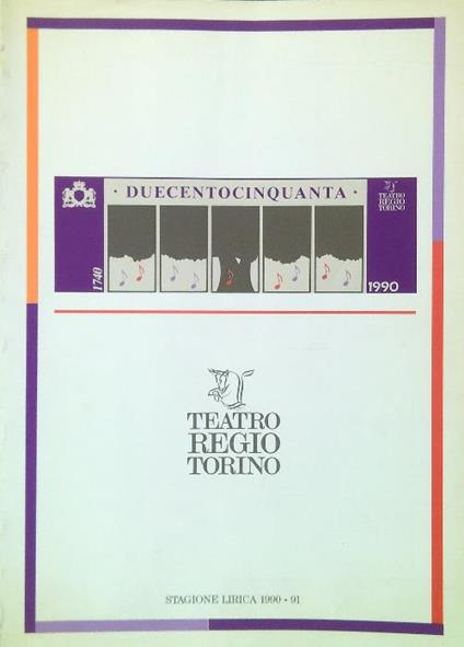 Teatro Regio Torino. Stagione lirica 1990/91 - copertina