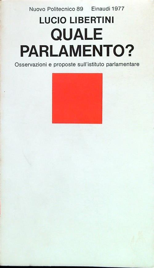 Quale parlamento? - Lucio Libertini - copertina