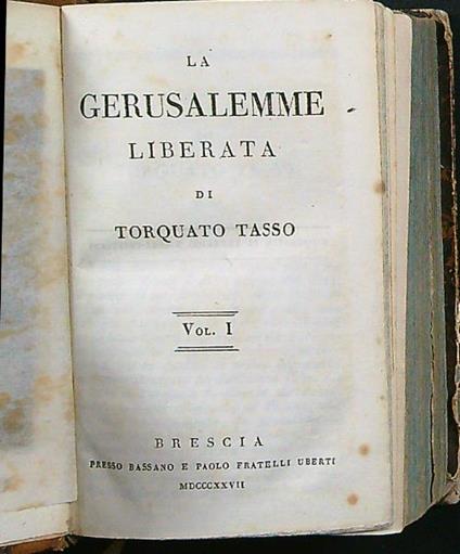 Gerusalemme Liberata 2 volumi in unico tomo - Torquato Tasso - copertina