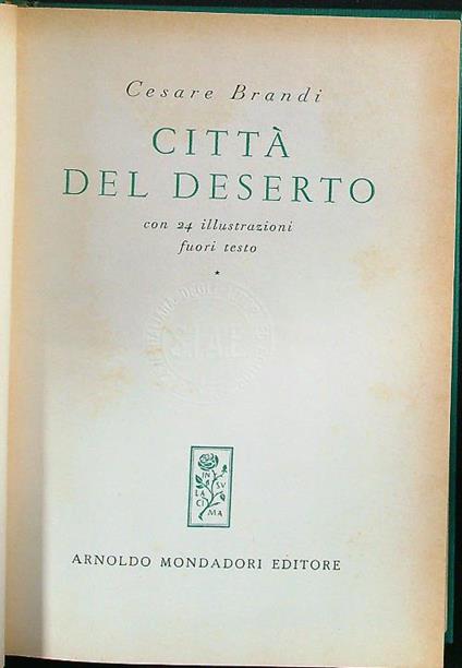 Città del deserto - Cesare Brandi - copertina