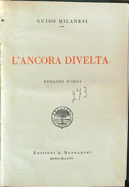 L' ancora divelta - Guido Milanesi - copertina