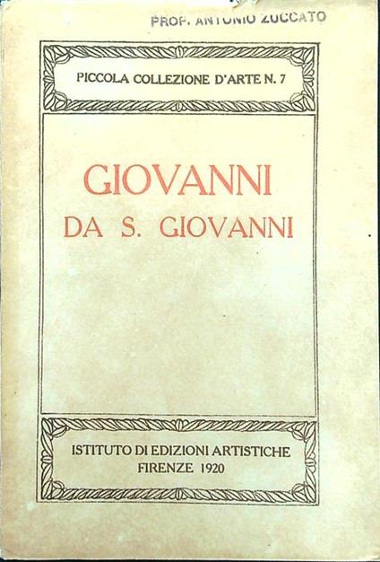 Giovanni da S. Giovanni - copertina