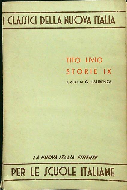 Storie IX - Tito Livio - copertina
