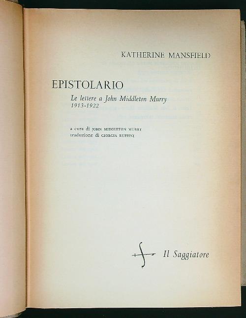 Epistolario - Mansfield - copertina