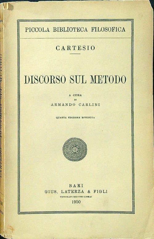 Discorso sul metodo - Renato Cartesio - copertina