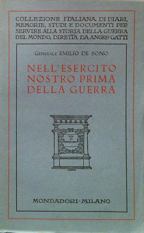 Nell'esercito nostro prima della guerra - Emilio Del Bono - copertina