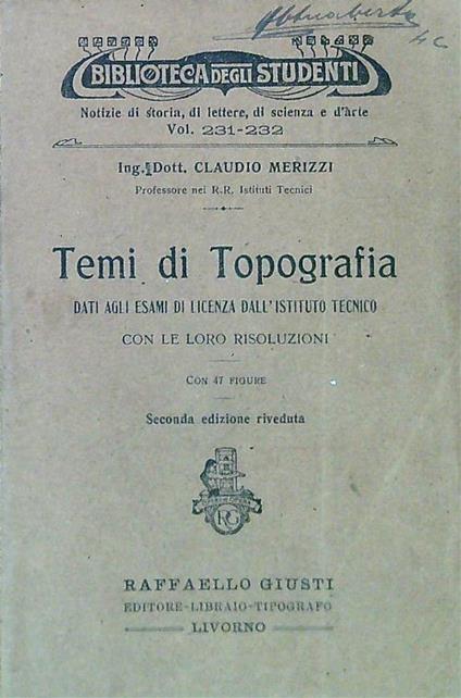 Temi di Topografia - Claudio Merizzi - copertina