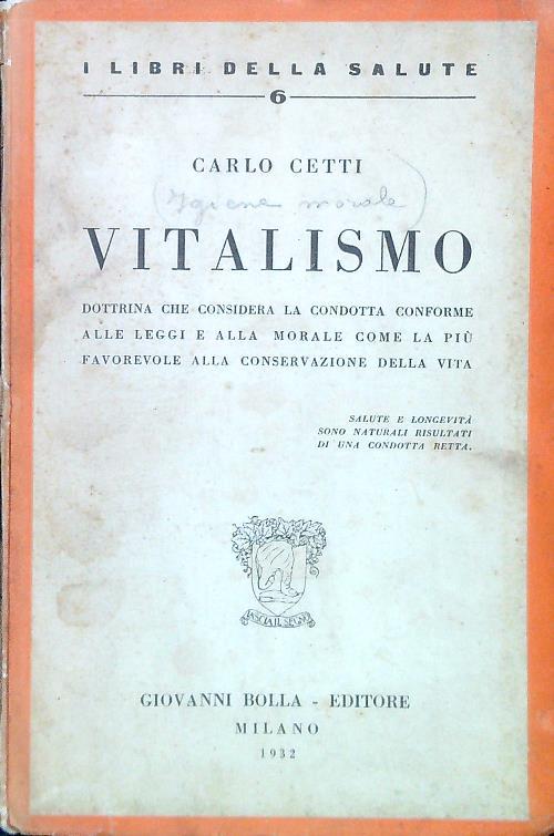 Vitalismo - Carlo Cetti - copertina