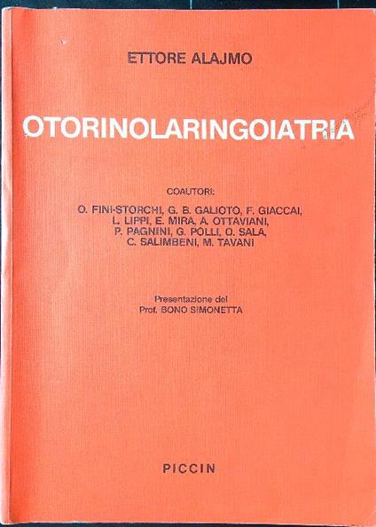 Otorinolaringoiatria - Ettore Alajmo - copertina