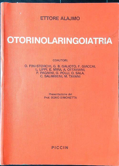 Otorinolaringoiatria - Ettore Alajmo - copertina