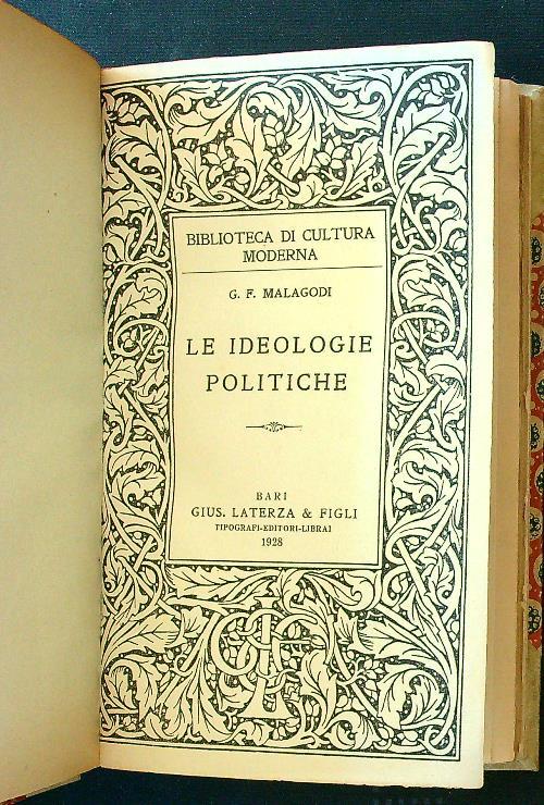 Le ideologie politiche - Giovanni F. Malagodi - copertina