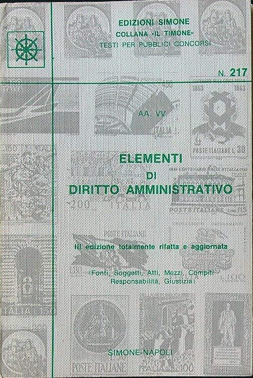 Elementi di diritto amministrativo III edizione - copertina