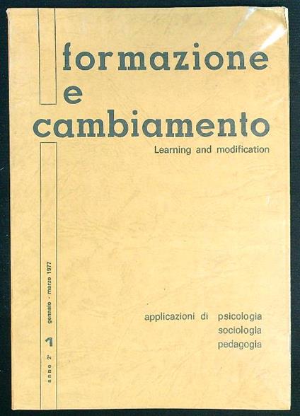 Formazione e cambiamento n. 1/1977 - copertina