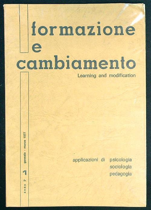 Formazione e cambiamento n. 1/1977 - copertina