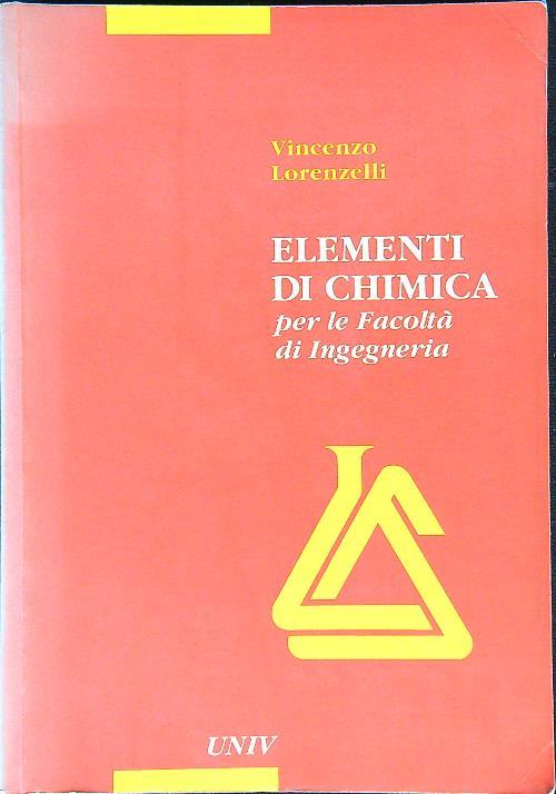 Elementi di chimica - Vincenzo Lorenzelli - copertina