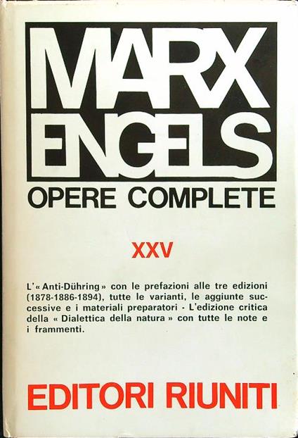 Opere complete XXV - Marx - copertina