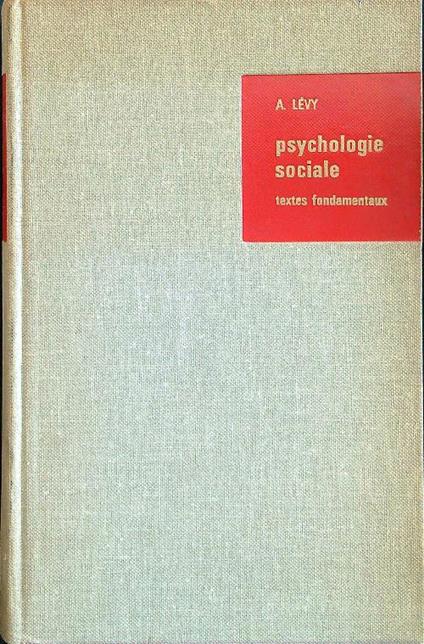 Psychologie sociale - A. Levy - copertina