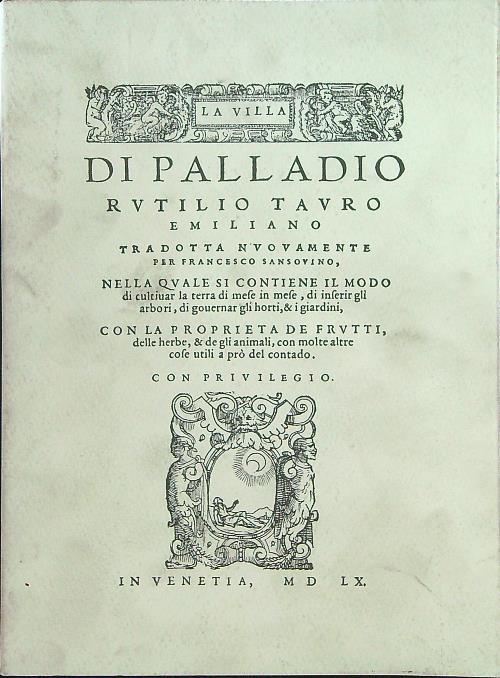 La villa di Palladio - Rutilio Tauro emiliano - copertina