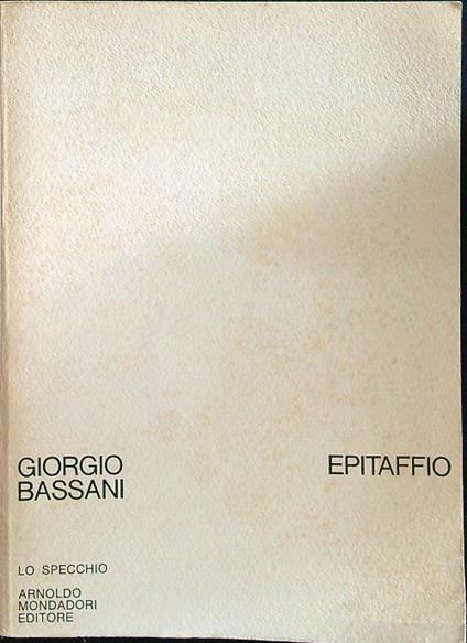 Epitaffio - Giorgio Bassani - copertina