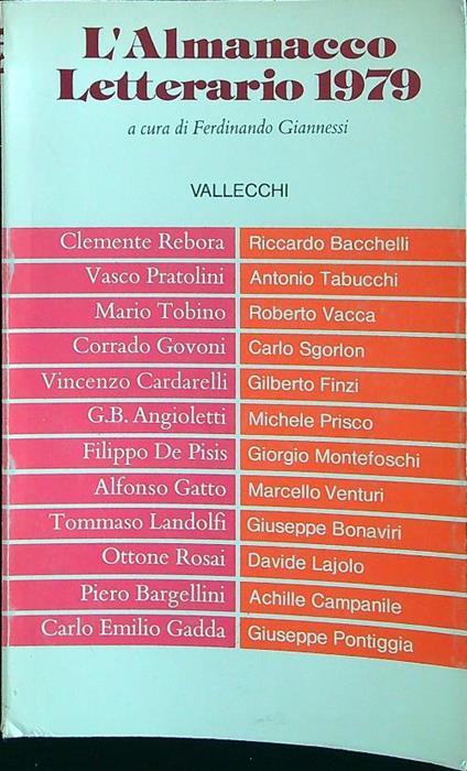 L' almanacco letterario 1979 - Ferdinando Giannessi - copertina