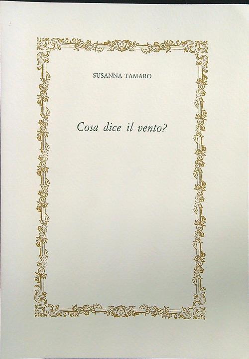 Cosa dice il vento? - Susanna Tamaro - copertina