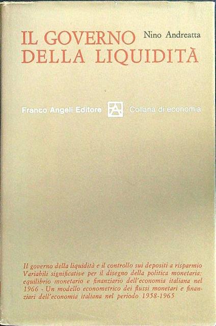 Il governo della liquidità - Nino Andreatta - copertina