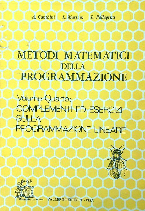 Metodi matematici della programmazione vol. IV - copertina