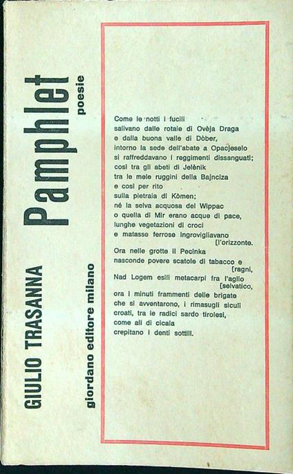 Pamphlet - Giulio Trasanna - copertina