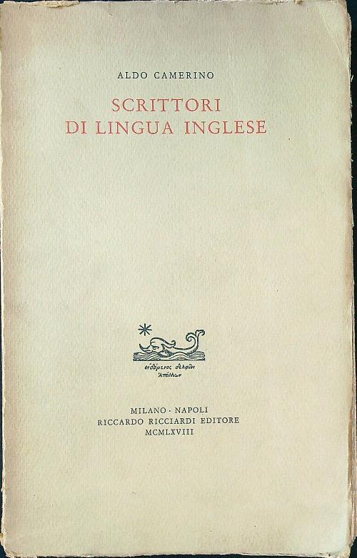 Scrittori di lingua inglese - Aldo Camerino - copertina