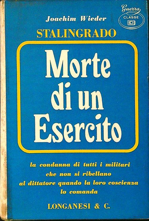 Morte di un esercito - Joachim Wieder - copertina