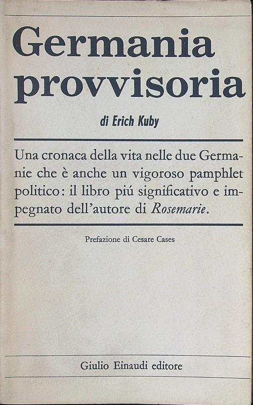 Germania provvisoria - Erich Kuby - copertina