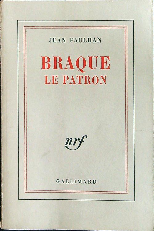 Braque le patron - Jean Paulhan - copertina
