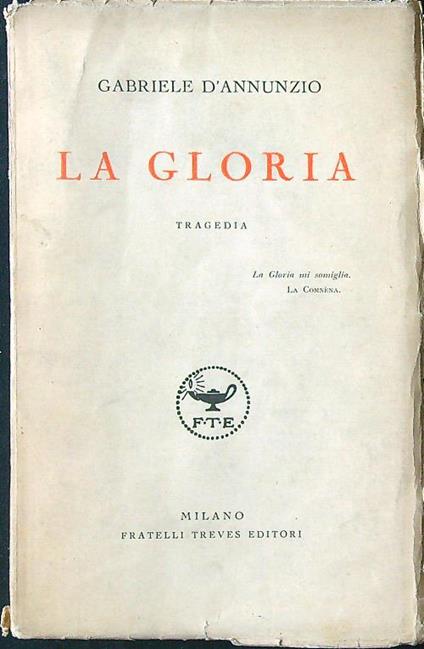 La gloria - G. D'Annunzio - copertina