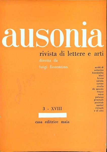 Ausonia n. 3/maggio-giugno 1963 - copertina